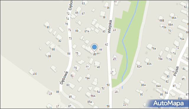 Krosno, Wiejska, 46, mapa Krosna