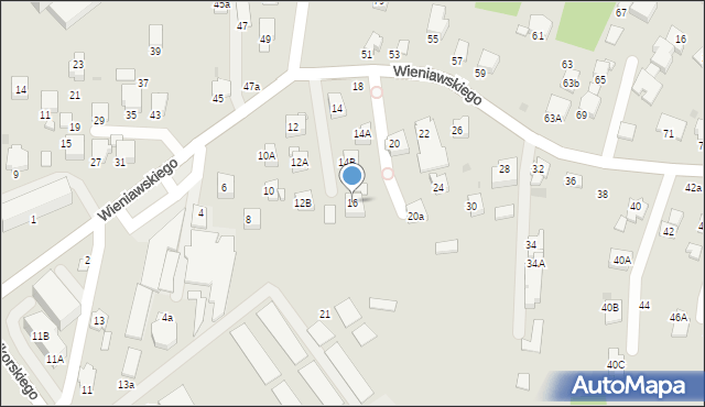 Krosno, Wieniawskiego Henryka, 16, mapa Krosna