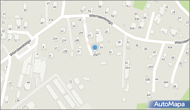 Krosno, Wieniawskiego Henryka, 20a, mapa Krosna