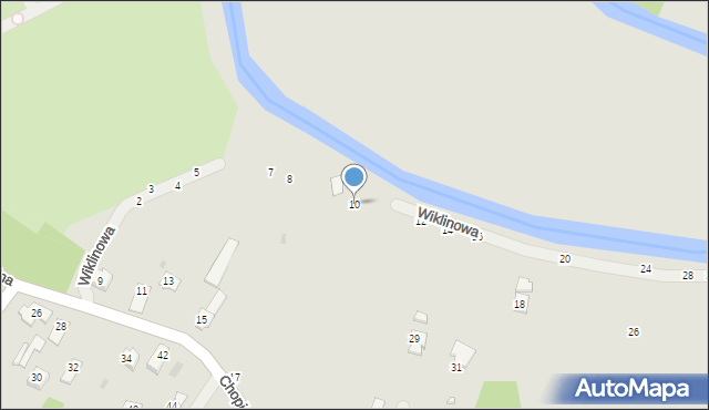 Krosno, Wiklinowa, 10, mapa Krosna