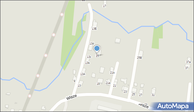 Krosno, Wisze, 15, mapa Krosna