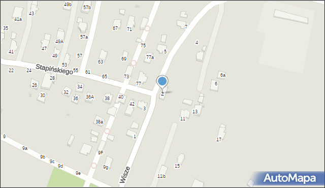 Krosno, Wisze, 2, mapa Krosna