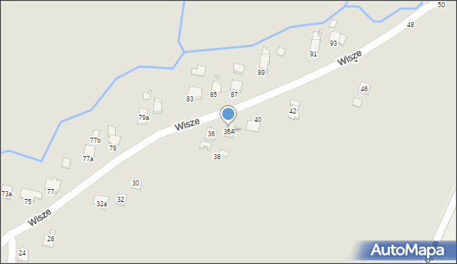 Krosno, Wisze, 36A, mapa Krosna