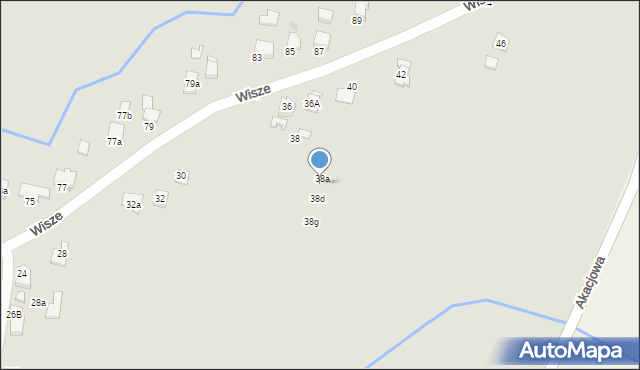 Krosno, Wisze, 38b, mapa Krosna