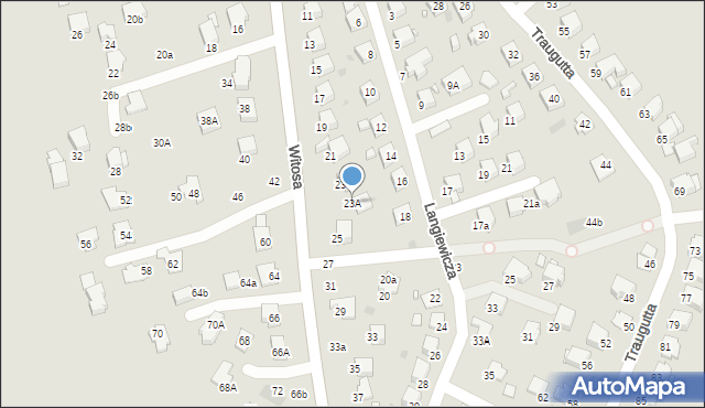 Krosno, Witosa Wincentego, 23A, mapa Krosna