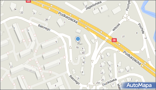 Krosno, Witosa Wincentego, 2e, mapa Krosna