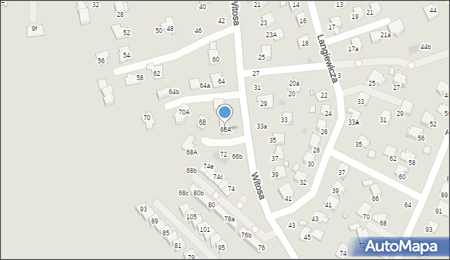 Krosno, Witosa Wincentego, 66A, mapa Krosna