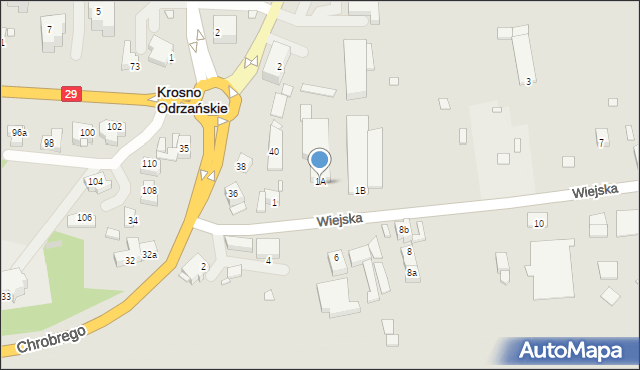 Krosno Odrzańskie, Wiejska, 5, mapa Krosno Odrzańskie