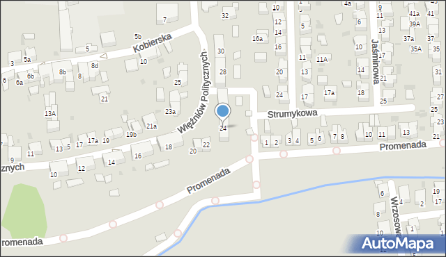 Krotoszyn, Więźniów Politycznych, 24, mapa Krotoszyna