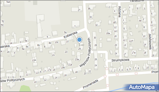 Krotoszyn, Więźniów Politycznych, 25a, mapa Krotoszyna