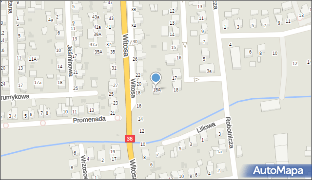 Krotoszyn, Witosa Wincentego, 18A, mapa Krotoszyna