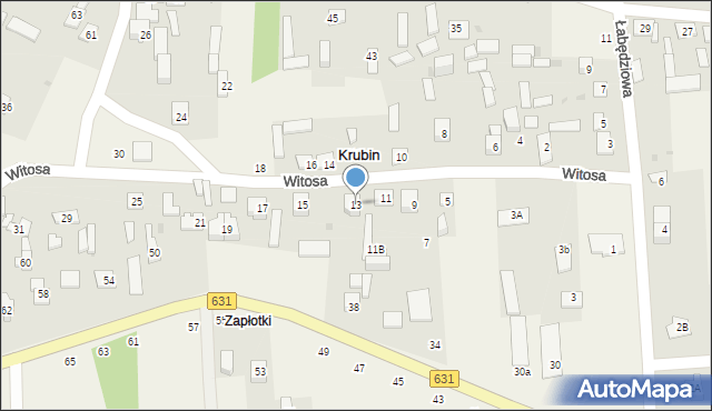 Krubin, Witosa Wincentego, 13, mapa Krubin