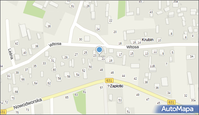 Krubin, Witosa Wincentego, 21a, mapa Krubin