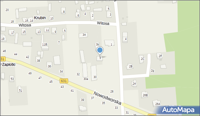 Krubin, Witosa Wincentego, 3, mapa Krubin