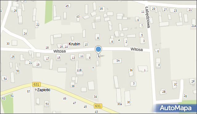 Krubin, Witosa Wincentego, 5, mapa Krubin