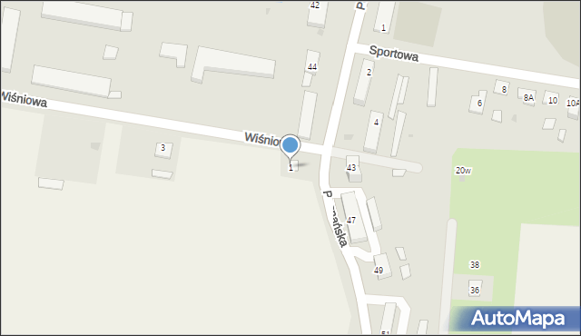 Kruszwica, Wiśniowa, 1, mapa Kruszwica