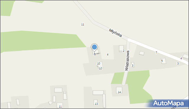 Kruszyniec, Wiatrakowa, 6, mapa Kruszyniec