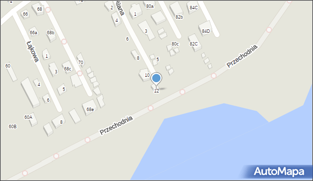 Krynica Morska, Wiślana, 12, mapa Krynica Morska