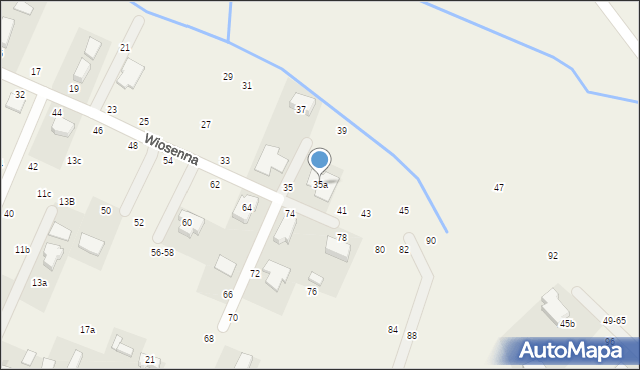 Kryniczno, Wiosenna, 35a, mapa Kryniczno