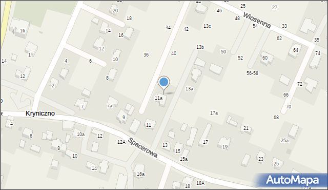Kryniczno, Wiosenna, 38, mapa Kryniczno