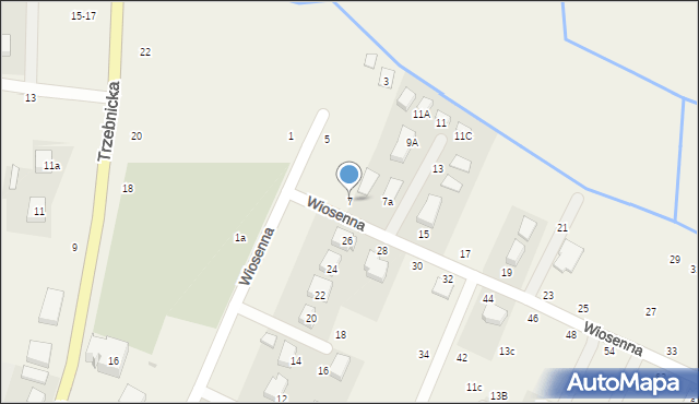 Kryniczno, Wiosenna, 7, mapa Kryniczno