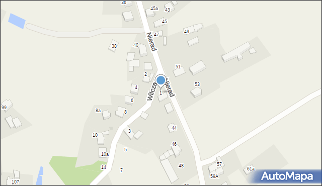 Kryry, Wilcza, 1, mapa Kryry