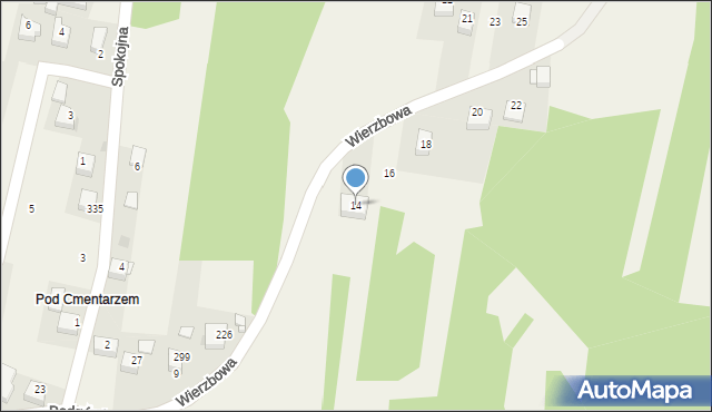 Krzęcin, Wierzbowa, 14, mapa Krzęcin
