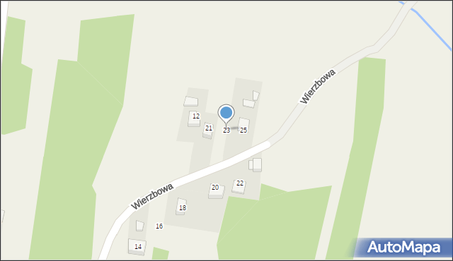 Krzęcin, Wierzbowa, 23, mapa Krzęcin