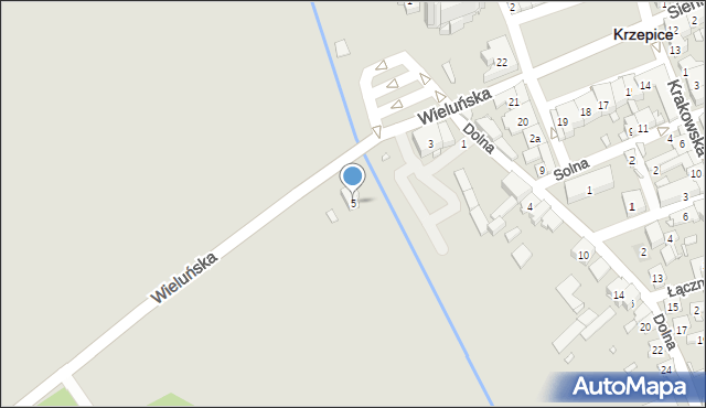 Krzepice, Wieluńska, 5, mapa Krzepice