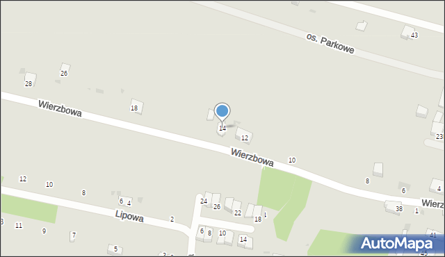 Krzeszowice, Wierzbowa, 14, mapa Krzeszowice