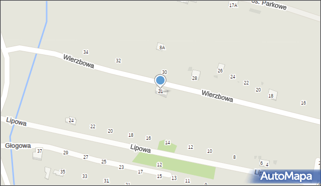 Krzeszowice, Wierzbowa, 21, mapa Krzeszowice