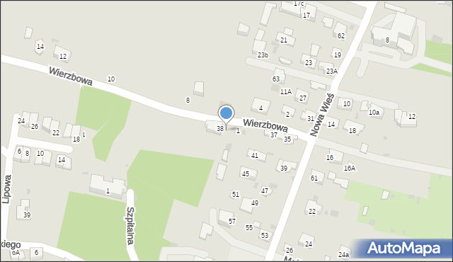 Krzeszowice, Wierzbowa, 3, mapa Krzeszowice