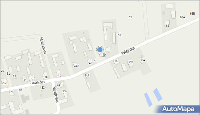 Krzywda, Wiejska, 47, mapa Krzywda