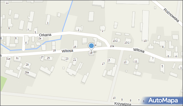 Krzywizna, Witosa Wincentego, 19A, mapa Krzywizna