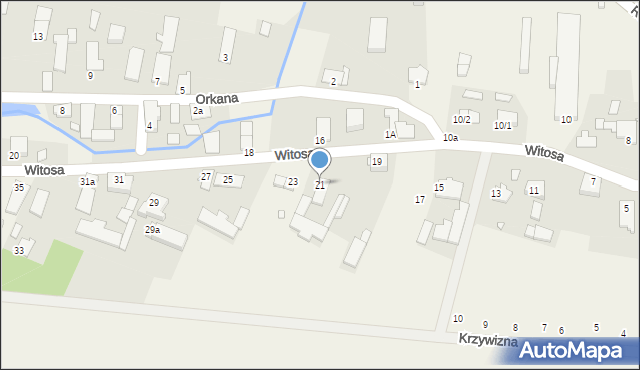 Krzywizna, Witosa Wincentego, 21, mapa Krzywizna