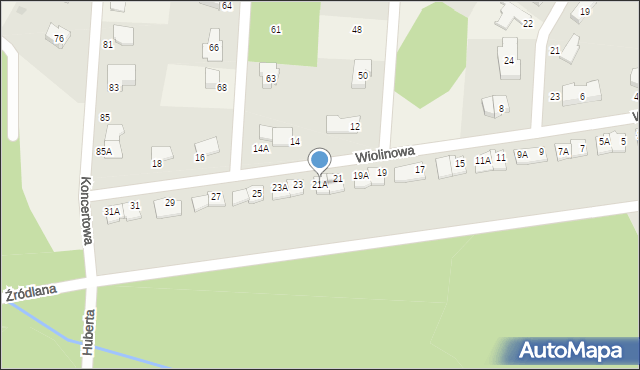 Książenice, Wiolinowa, 21A, mapa Książenice