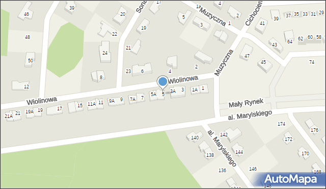 Książenice, Wiolinowa, 5, mapa Książenice