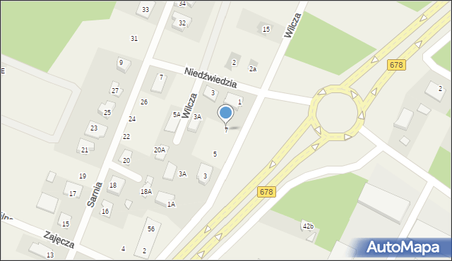 Księżyno, Wilcza, 7, mapa Księżyno