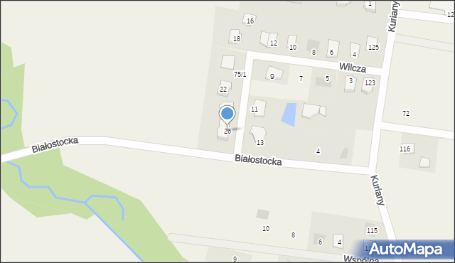 Kuriany, Wilcza, 26, mapa Kuriany