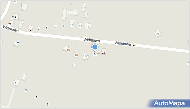 Kurów, Wiśniowa, 24, mapa Kurów