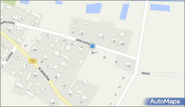 Kurzelów, Witczyka Henryka, ks., 16, mapa Kurzelów