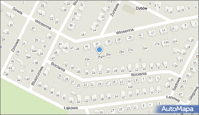 Kutno, Wiosenna, 37A, mapa Kutno