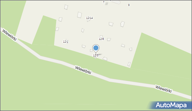 Kwiatkówek, Wiewiórki, 12/3, mapa Kwiatkówek