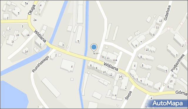 Kwidzyn, Wiślana, 7, mapa Kwidzyn