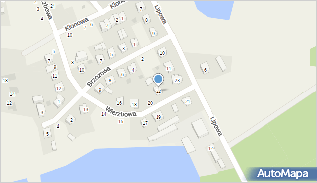 Kwilcz, Wierzbowa, 22, mapa Kwilcz