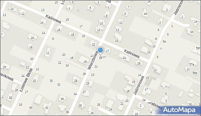 Kwirynów, Wierzbowa, 19, mapa Kwirynów