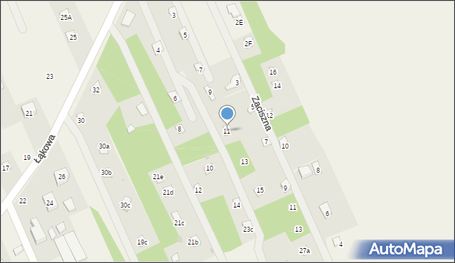 Łacha, Wiewiórki, 11, mapa Łacha