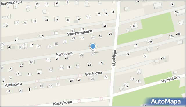 Łacha, Wiklinowa, 22, mapa Łacha