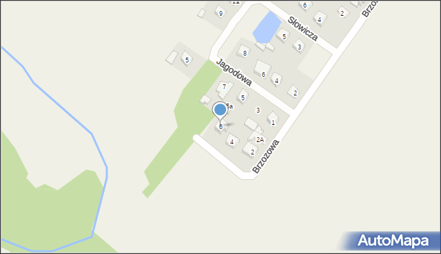 Łąck, Wierzbowa, 6, mapa Łąck