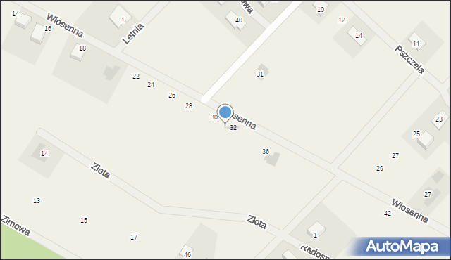 Łąck, Wiosenna, 34, mapa Łąck